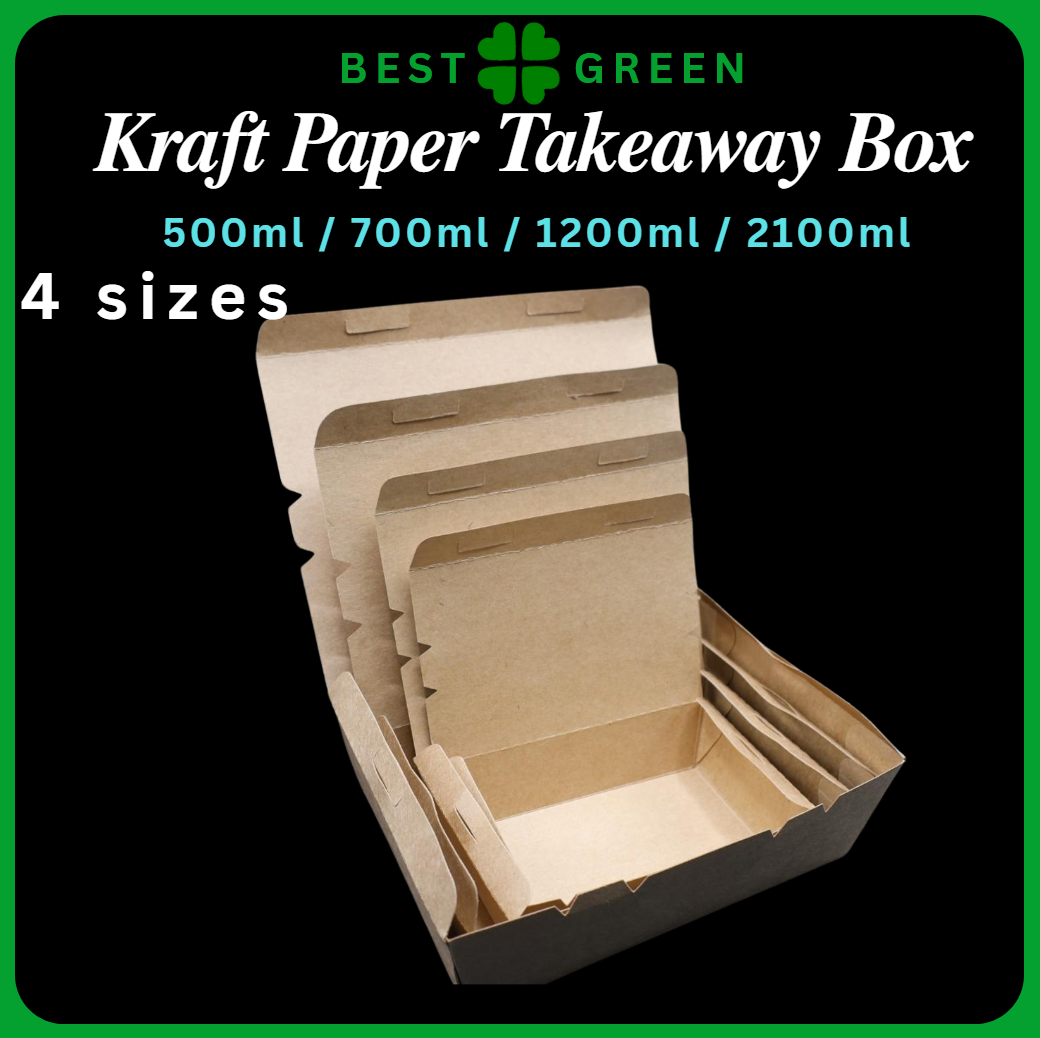 500ml/700ml/1200ml/2100ml kraft Paper takeaway box
