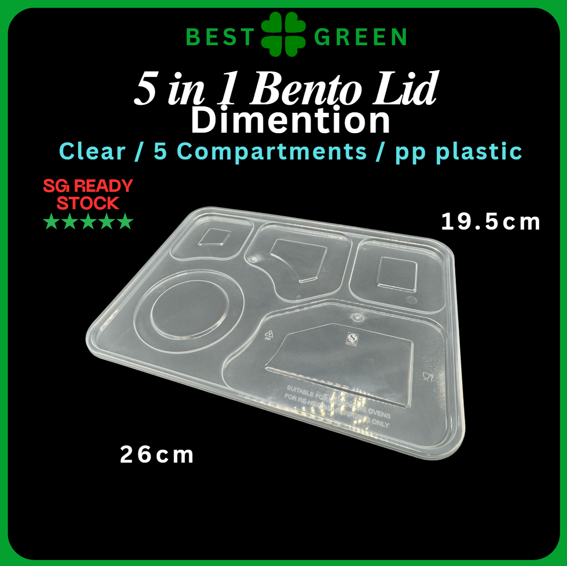 [✅SG READY STOCK] 5 Components Bento Boxes With Lids / PP / White / Plastic Bento Box / Disposable