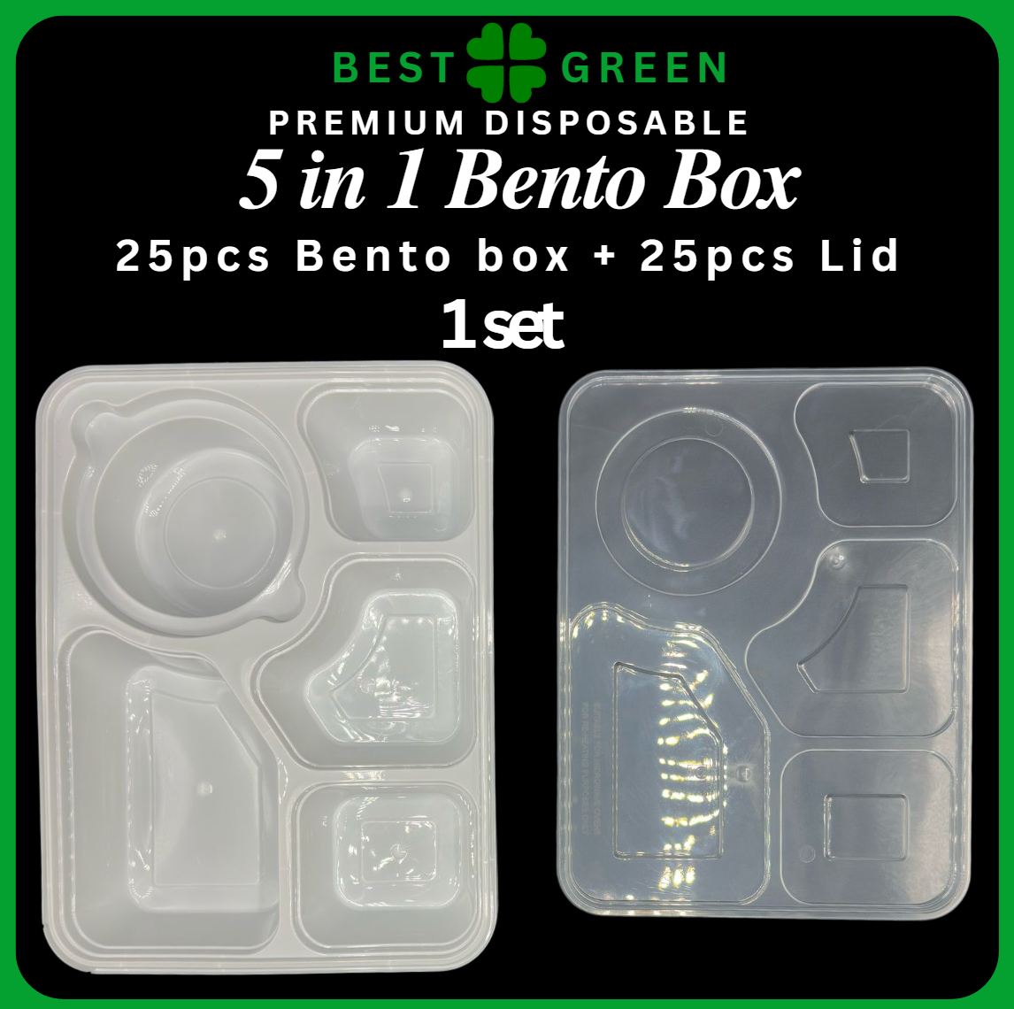 [✅SG READY STOCK] 5 Components Bento Boxes With Lids / PP / White / Plastic Bento Box / Disposable