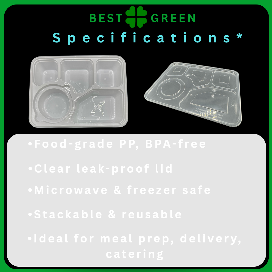 [✅SG READY STOCK] 5 Components Bento Boxes With Lids / PP / White / Plastic Bento Box / Disposable