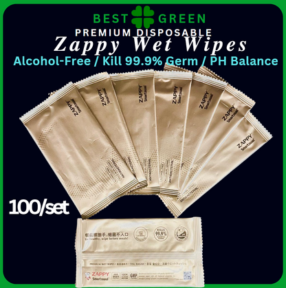 [✅SG READY STOCK] Zappy Alcohol-Free Wipes / Wet Wipes / Antibacterial / PH Balanced / Kills 99.9% Harmful Germs