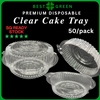 ✅SG READY STOCK [50pcs/pkt] Round Clamshell Cake Container /TP - 1L / Round Cake Container with Lid