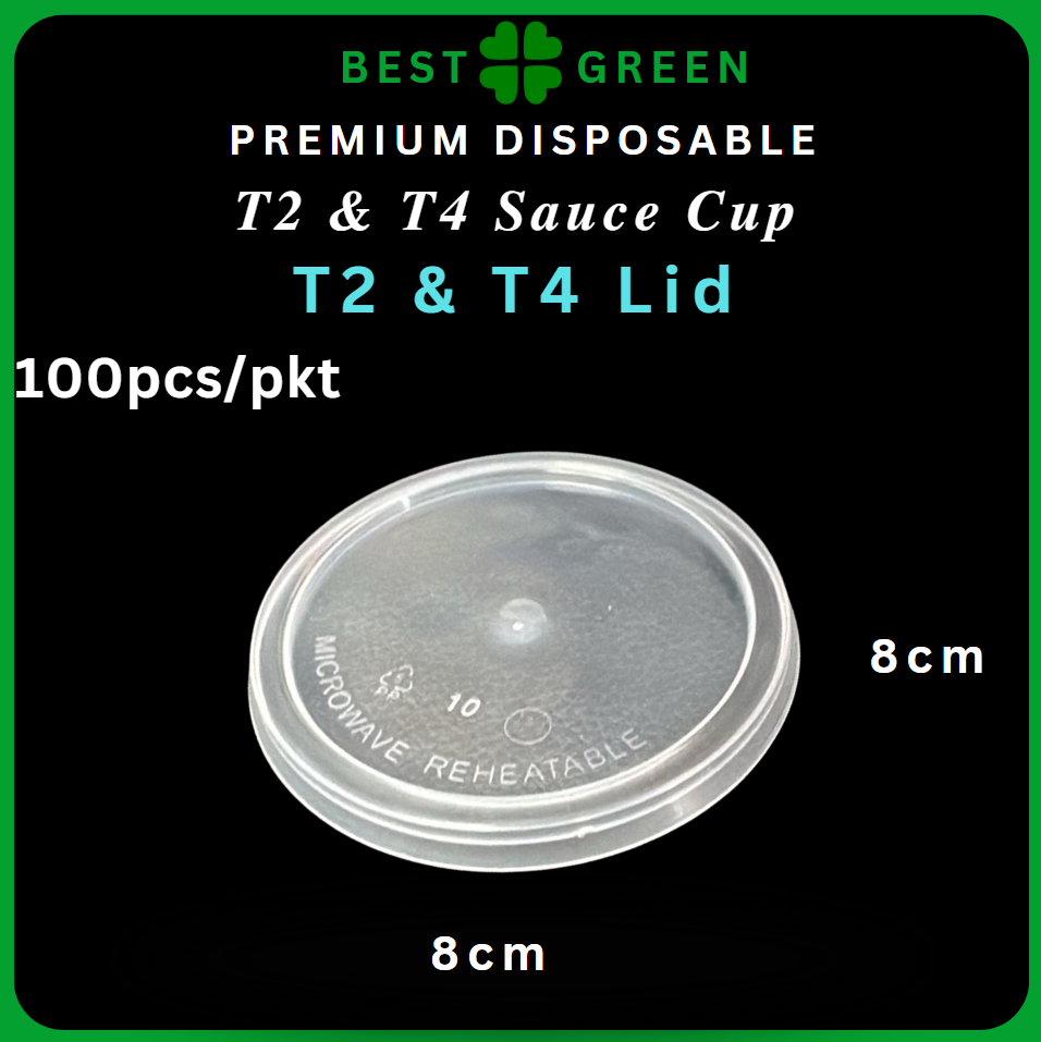 ✅SG READY STOCK [100PCS] Plastic Sauce Cup [80ml - T2 / 110ml - T4] & Lids | Sauce Container | Round Plastic Container