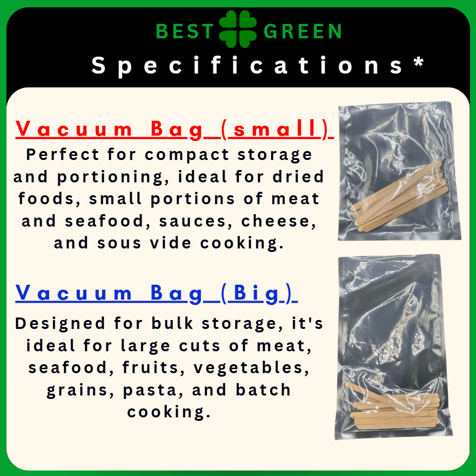 ✅SG READY STOCK Kitchen Food Vacuum Bag | Food Storage Vacuum Bags | Food Vacuum Compression Bag | [100PCS/PKT]