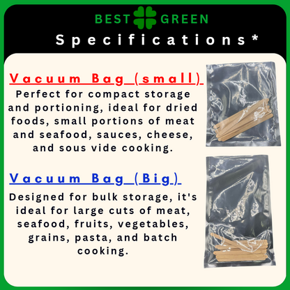 ✅SG READY STOCK Kitchen Food Vacuum Bag | Food Storage Vacuum Bags | Food Vacuum Compression Bag | [100PCS/PKT]