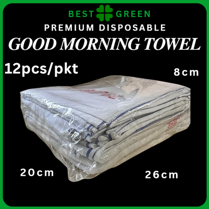 ✅SG READY STOCK [12pcs/pkt] Premium Good Morning Thick Towel 65grams size :13''x30'' / Face Cloth