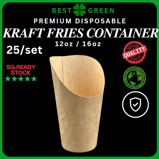 ✅SG READY STOCK | [25pcs] PCS Premium Kraft Paper Waffle / Eggette / Fries / Snack