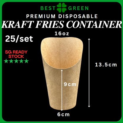 ✅SG READY STOCK | [25pcs] PCS Premium Kraft Paper Waffle / Eggette / Fries / Snack