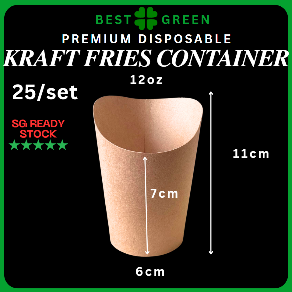 ✅SG READY STOCK | [25pcs] PCS Premium Kraft Paper Waffle / Eggette / Fries / Snack