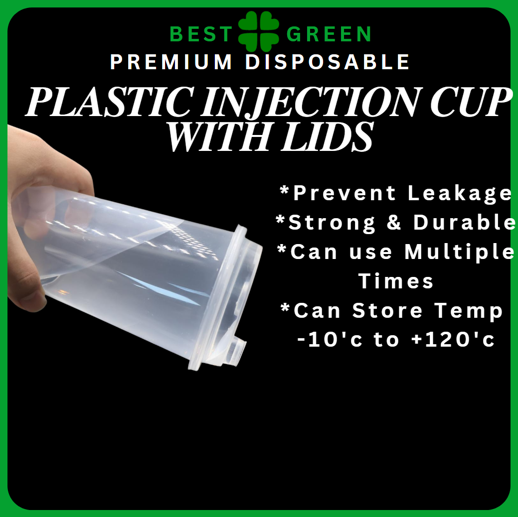 ✅SG READY STOCK [500ml/700ml/1000ml] Plastic Disposable PP Injection Cups Clear / White With Lids & Stopper
