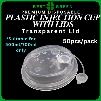 ✅SG READY STOCK [500ml/700ml/1000ml] Plastic Disposable PP Injection Cups Clear / White With Lids & Stopper