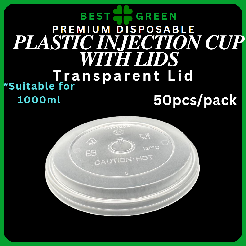 ✅SG READY STOCK [500ml/700ml/1000ml] Plastic Disposable PP Injection Cups Clear / White With Lids & Stopper