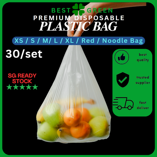 [✅SG READY STOCK] Disposable Carrier Bags / Plastic Bag With Handle