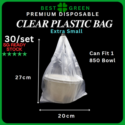 [✅SG READY STOCK] Disposable Carrier Bags / Plastic Bag With Handle