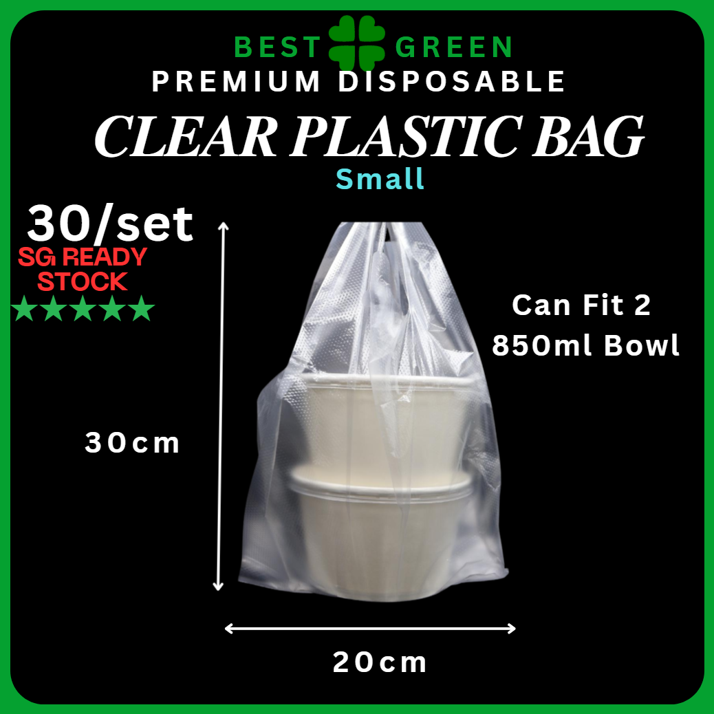 [✅SG READY STOCK] Disposable Carrier Bags / Plastic Bag With Handle