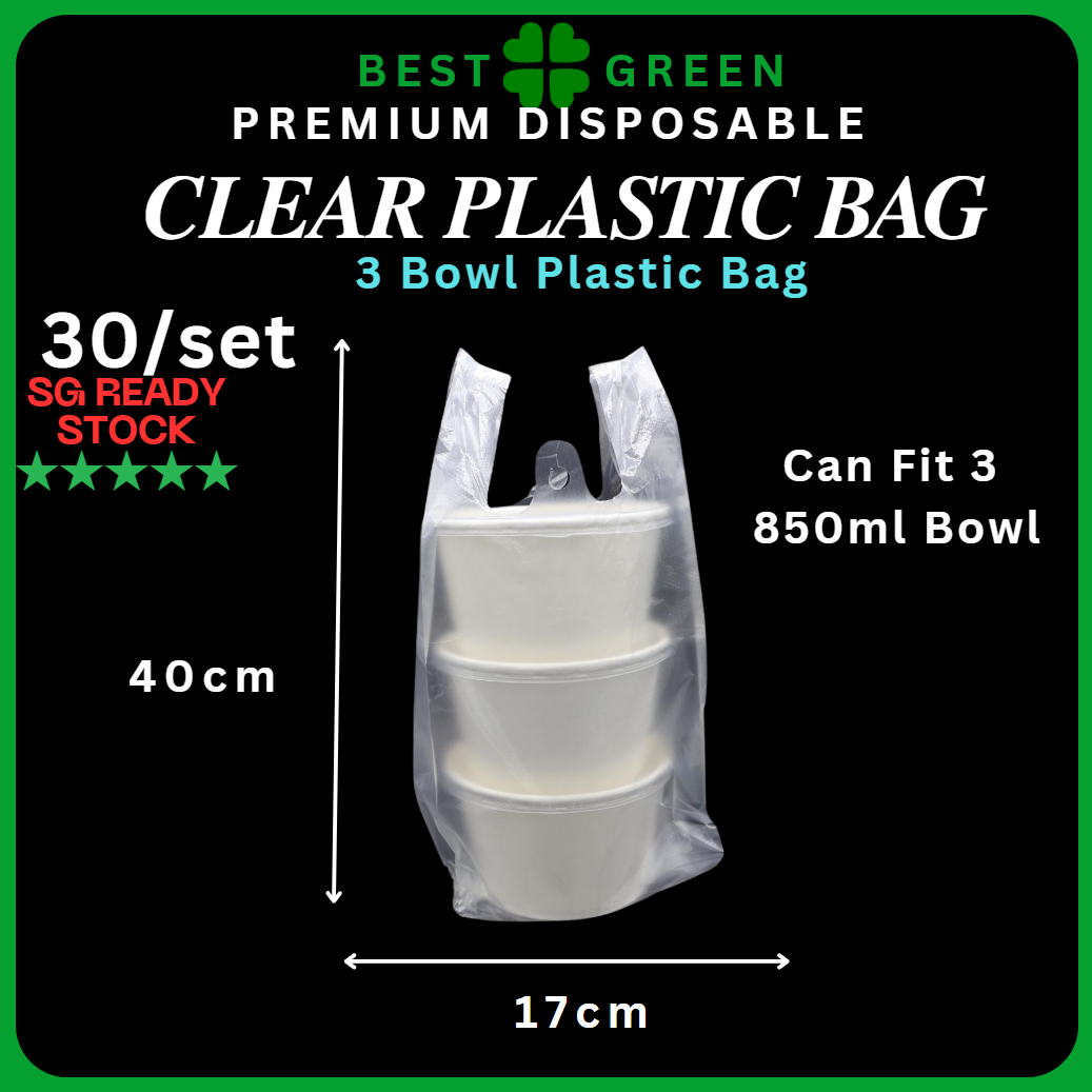 [✅SG READY STOCK] Disposable Carrier Bags / Plastic Bag With Handle