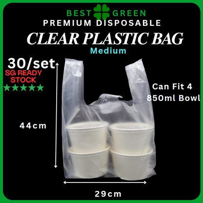[✅SG READY STOCK] Disposable Carrier Bags / Plastic Bag With Handle