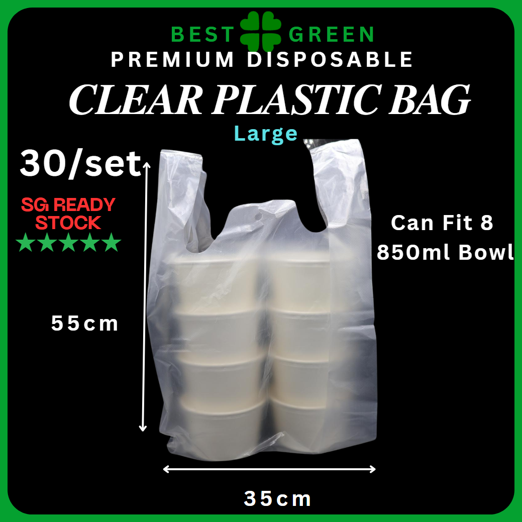 [✅SG READY STOCK] Disposable Carrier Bags / Plastic Bag With Handle