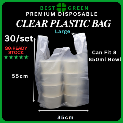 [✅SG READY STOCK] Disposable Carrier Bags / Plastic Bag With Handle