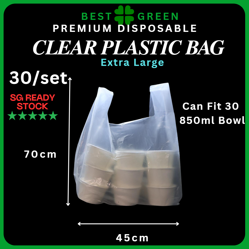 [✅SG READY STOCK] Disposable Carrier Bags / Plastic Bag With Handle