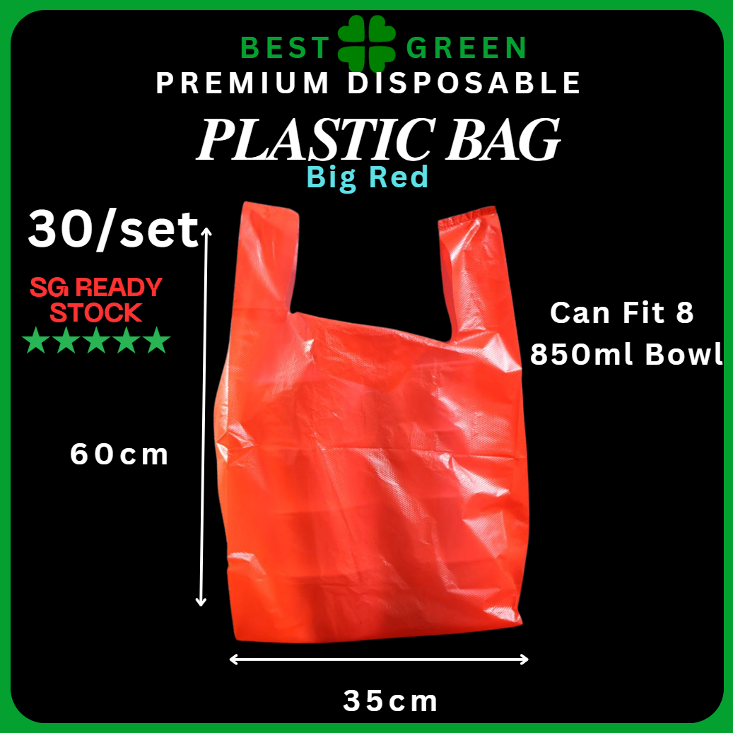 [✅SG READY STOCK] Disposable Carrier Bags / Plastic Bag With Handle