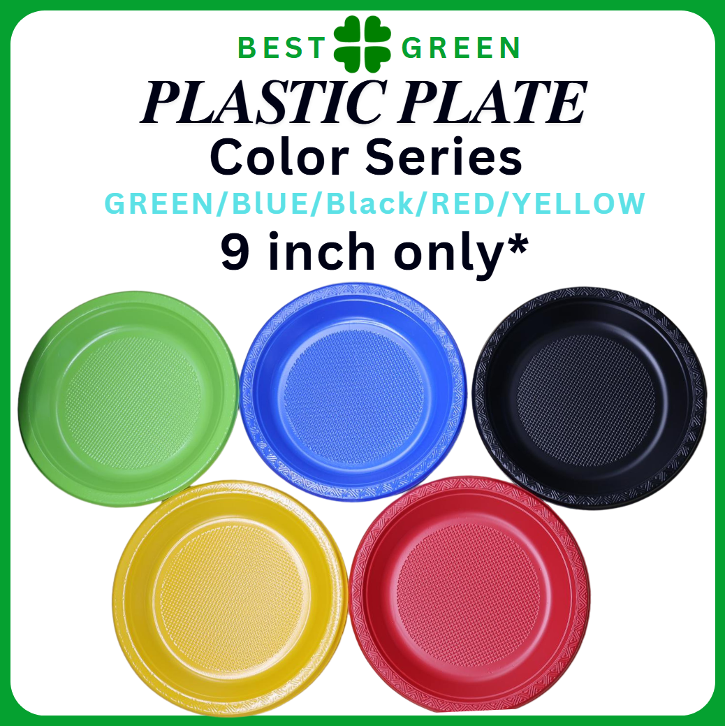 [50pcs/pack] Disposable Plastic Plate (6'' / 7'' / 9'' / 10'')  Multi Color Plastic Plate