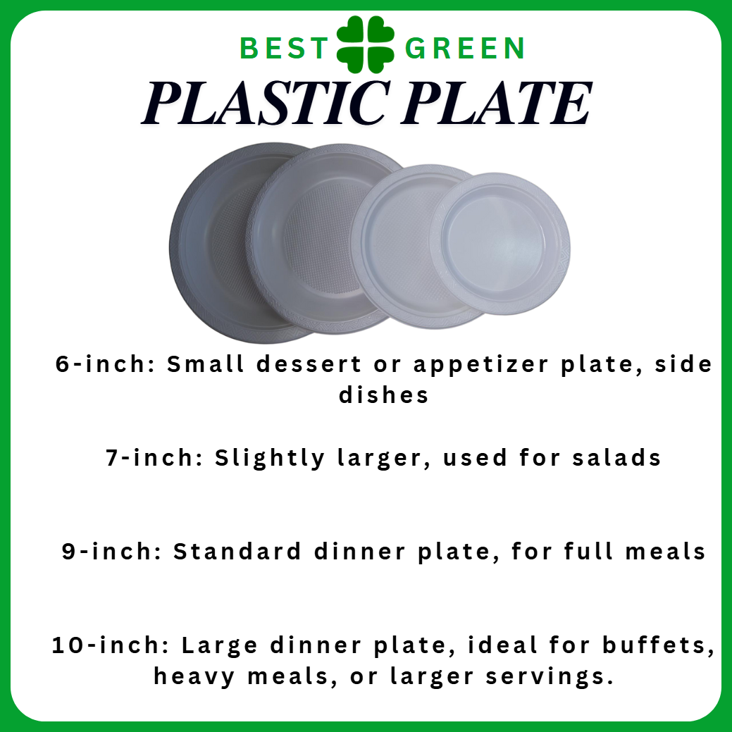 [50pcs/pack] Disposable Plastic Plate (6'' / 7'' / 9'' / 10'')  Multi Color Plastic Plate