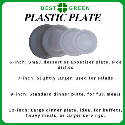 [50pcs/pack] Disposable Plastic Plate (6'' / 7'' / 9'' / 10'')  Multi Color Plastic Plate