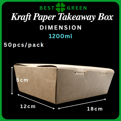500ml/700ml/1200ml/2100ml kraft Paper takeaway box