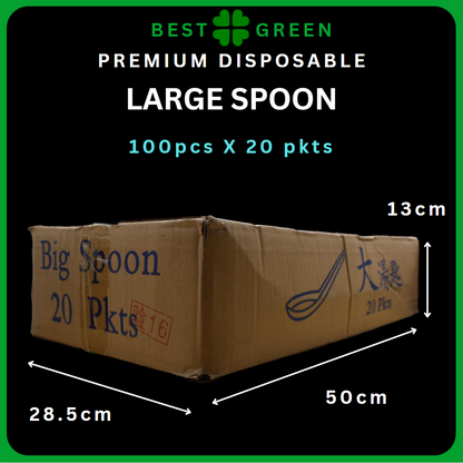✅SG READY STOCK - [2000pcs] Plastic Disposable spoon [Chinese/Large] soup spoon for soup / dry base food