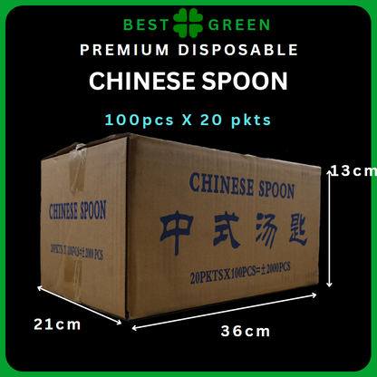 ✅SG READY STOCK - [2000pcs] Plastic Disposable spoon [Chinese/Large] soup spoon for soup / dry base food