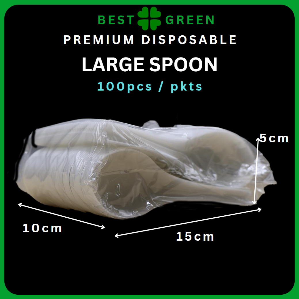 ✅SG READY STOCK - [2000pcs] Plastic Disposable spoon [Chinese/Large] soup spoon for soup / dry base food
