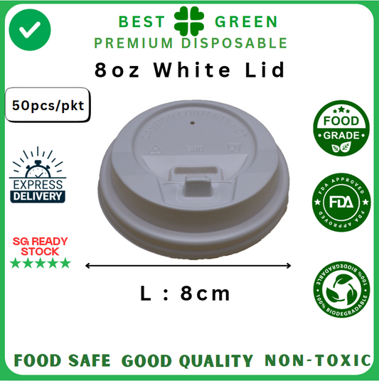 8oz White Lid - [1 ctn]
