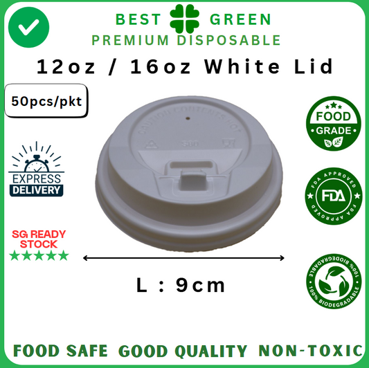 12/16oz White Lid - [1 ctn]