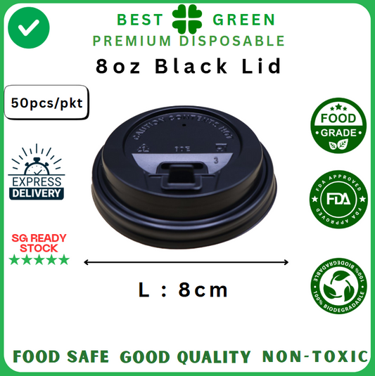 8oz Black Lid - [1 ctn]
