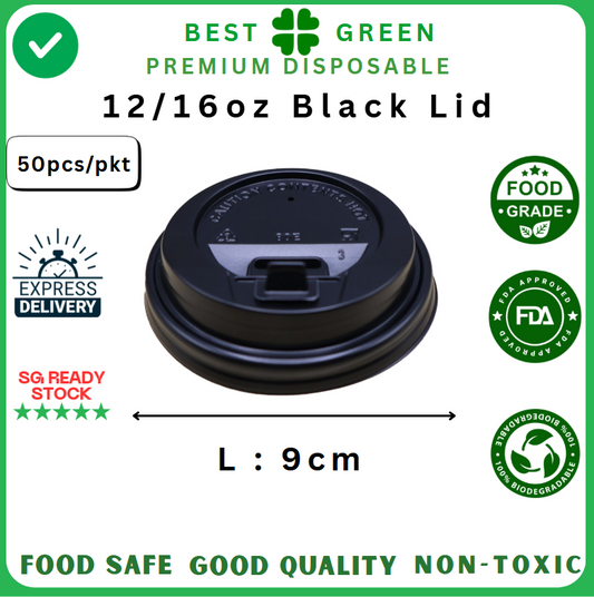 12/16oz Black Lid - [1 ctn]