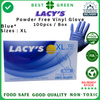 Lacy's Disposable Blue Vinyl Glove (XL) [Powder Free] | 1 Carton |