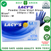 Lacy's Disposable Blue Vinyl Glove (M) [Powder Free] | 1 Carton