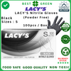 LACY'S Black Nitrile Gloves (S) [Powder Free] | 1 Carton