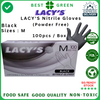 LACY'S Black Nitrile Gloves (M) [Powder Free] | 1 Carton