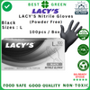 LACY'S Black Nitrile Gloves (L) [Powder Free] | 1 Carton