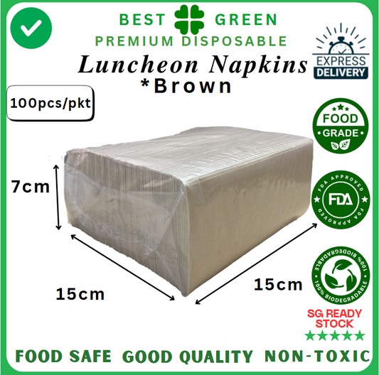 Disposable Luncheon Napkins [Brown] | 1 Ctn