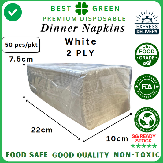 Disposable Dinner Napkins [White] | 1 Ctn