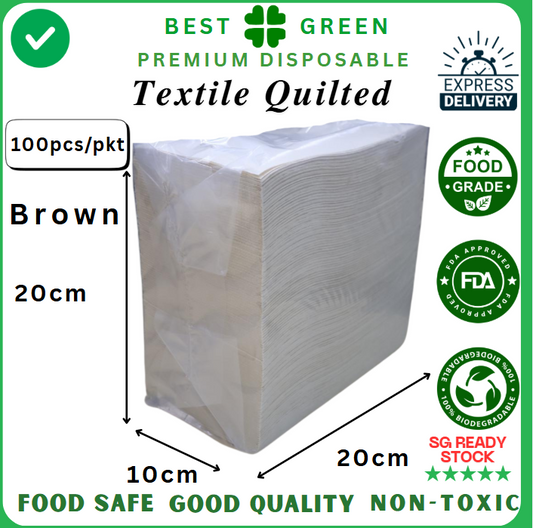 Disposable Textile Quilted Napkins [Brown] | 1 Ctn