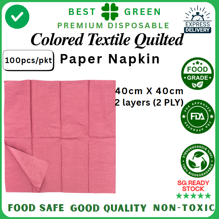 Disposable Textile Quilted Napkin [Red] | 1 Ctn