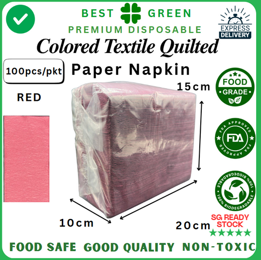 Disposable Textile Quilted Napkin [Red] | 1 Ctn