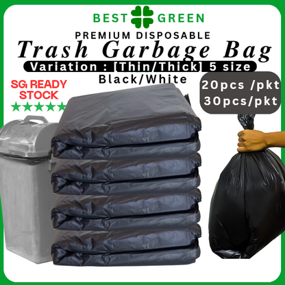 Disposable Trash Bag / Garbage Bag [White] – Light Duty | 23x30"