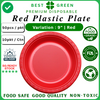 Disposable Plastic Plate [9 Inch] | Red | 1 Ctn