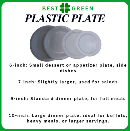 Disposable Plastic Plate [6 Inch] | White | 1 Ctn