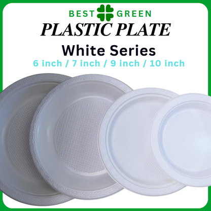 Disposable Plastic Plate [7 Inch] | White | 1 Ctn